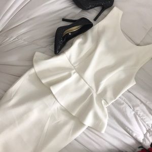 Off White Peplum Dress